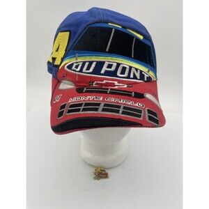 Vtg 90s Jeff Gordan 24 Cap Nascar Racing Snapback Hat Dupont with Pin Chase Auth